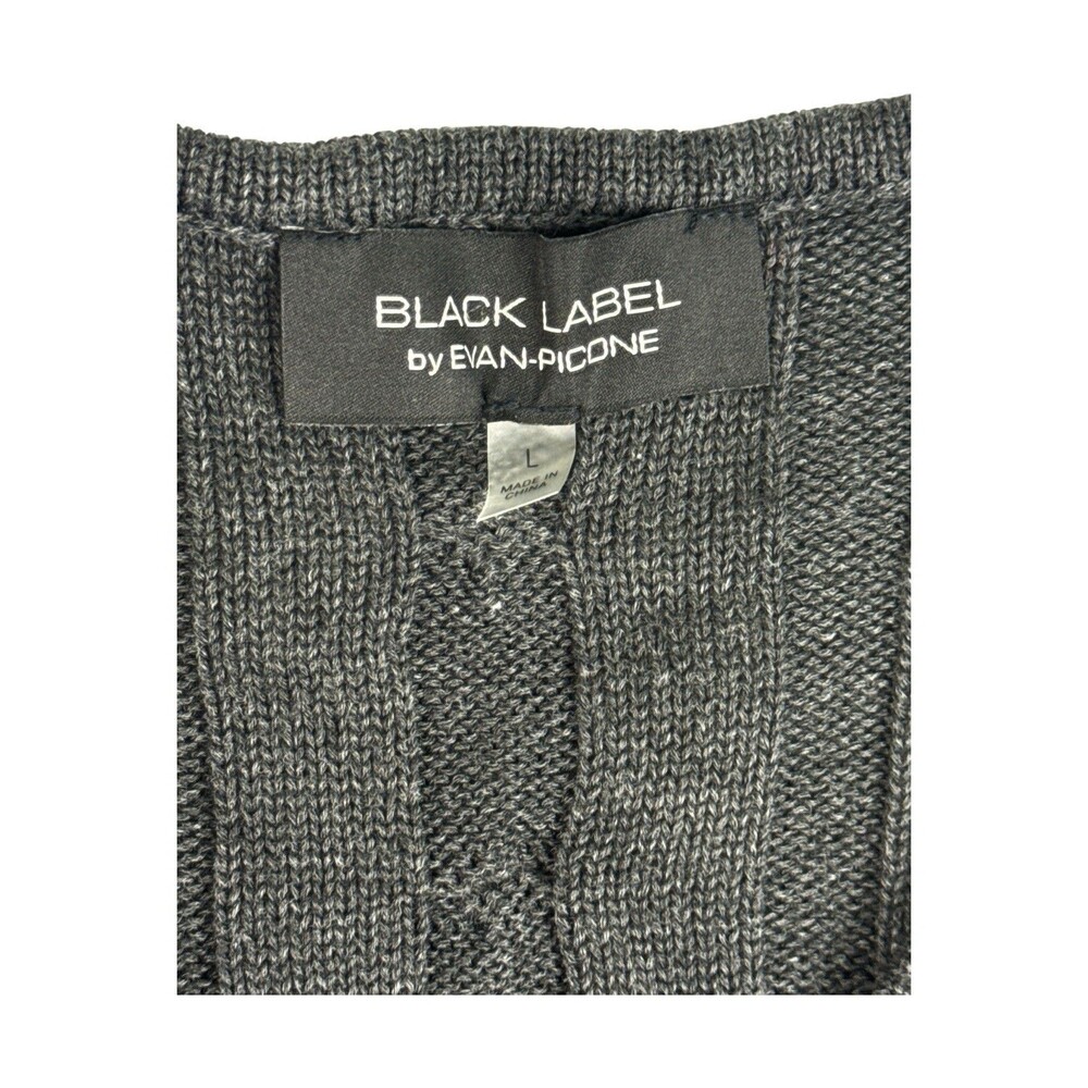 Black Label by Evan-Picone Cable Knit Sweater Dress Charcoal Gray Size L NWT - Picture 3 of 8